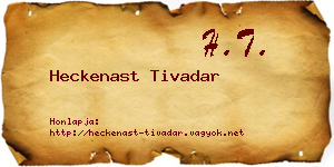 Heckenast Tivadar névjegykártya